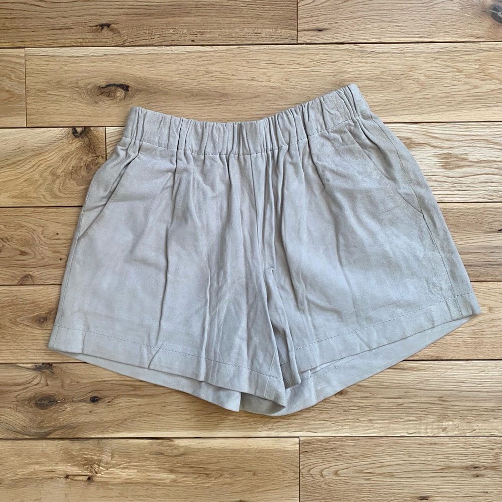 Madewell Suede Leather Creme Summer Shorts